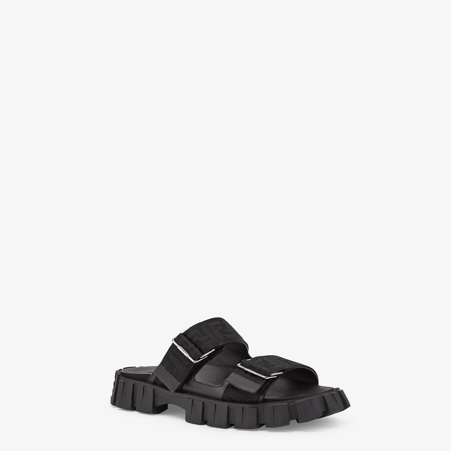 Black fabric sandals - 2