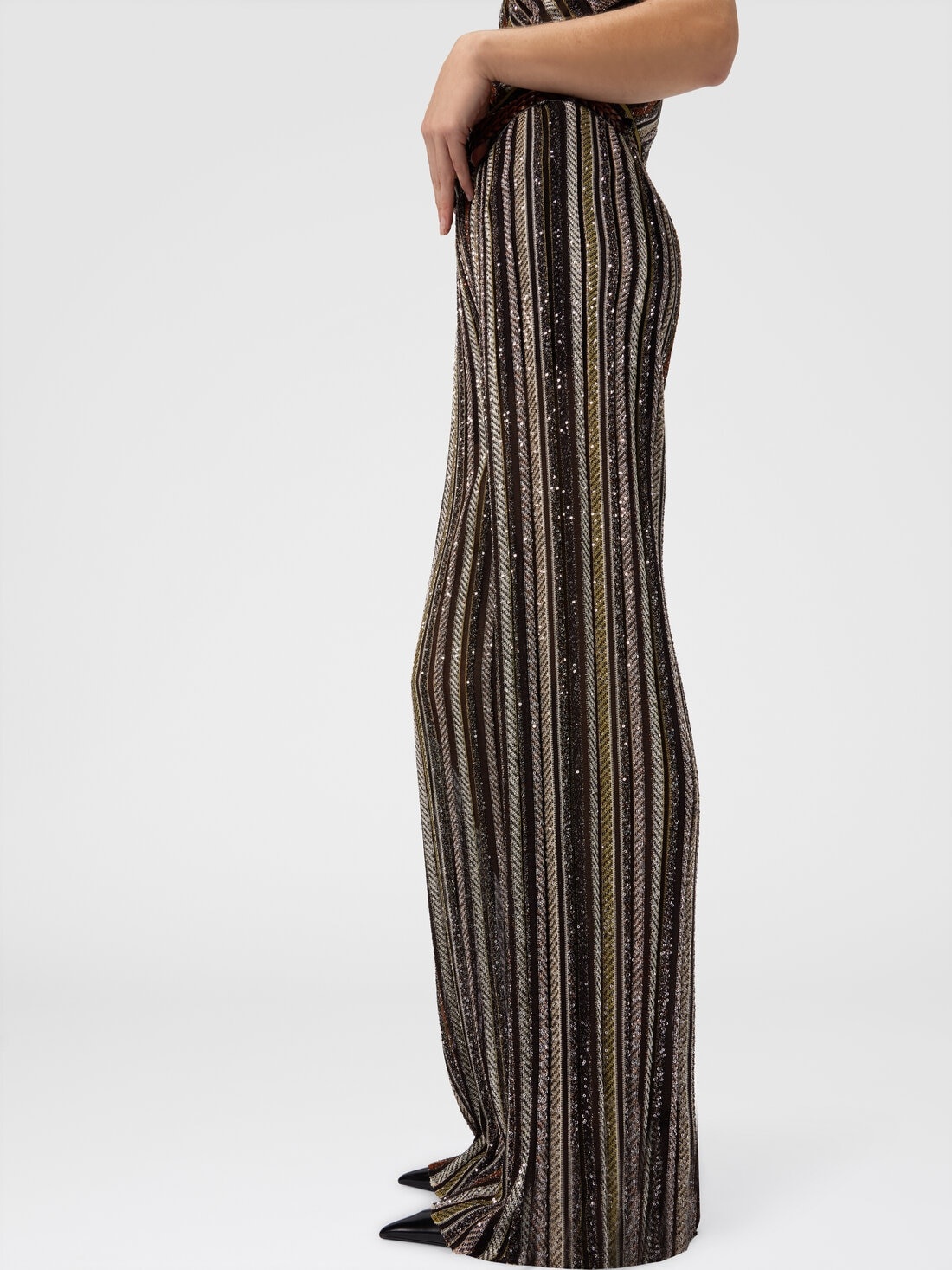 Long Pants in Herringbone Stripe Knit - 4