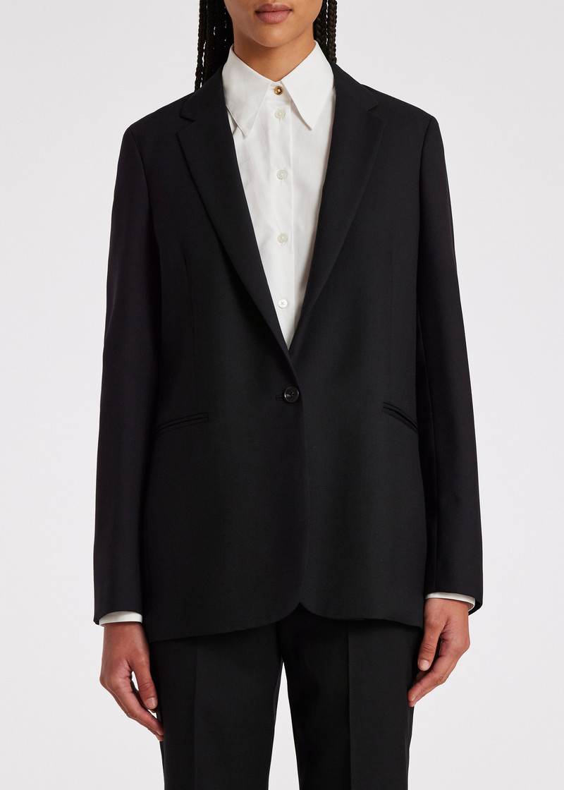 A Suit To Travel In - Women's Black Wool Travel Blazer 5