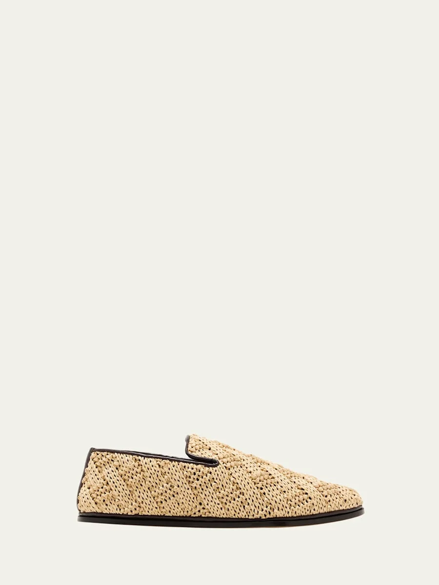 Sunday Raffia Slipper Loafers - 1