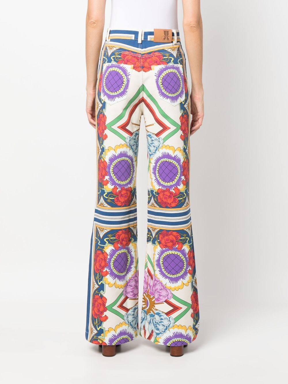 Liberty-print flared jeans - 4