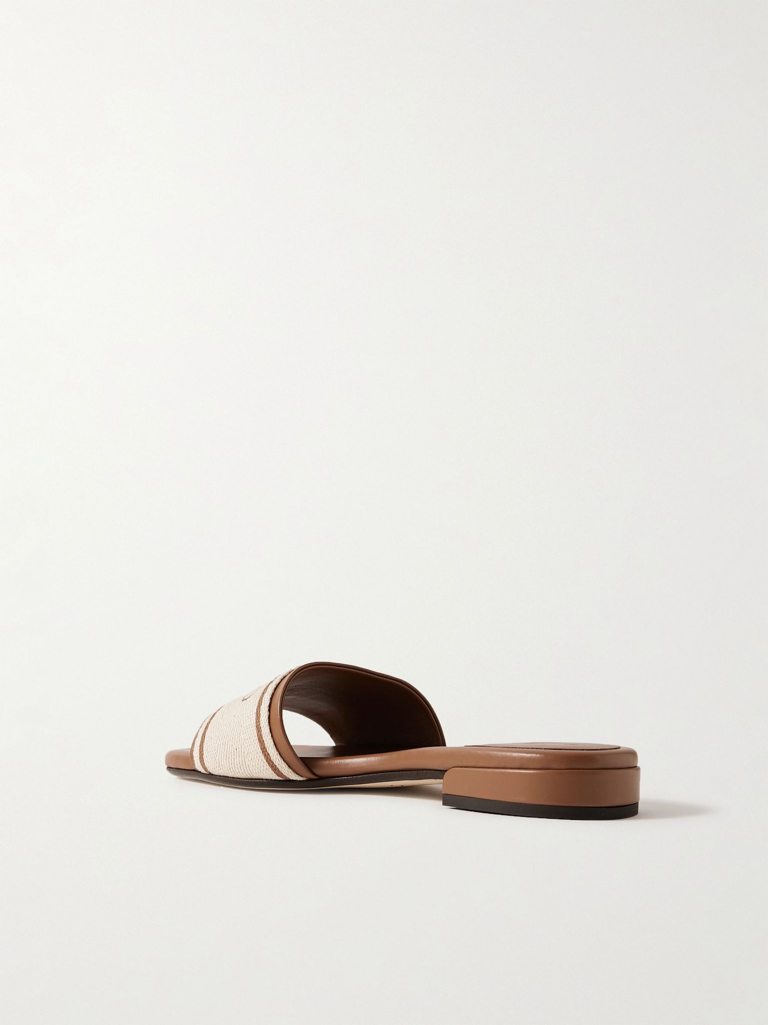 Joa canvas and leather slides Tan - 3