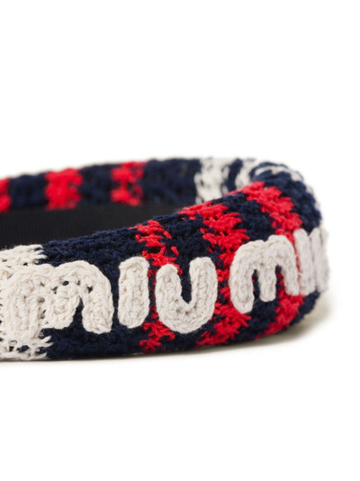 Miu Miu logo-appliquÃ© crochet headand outlook