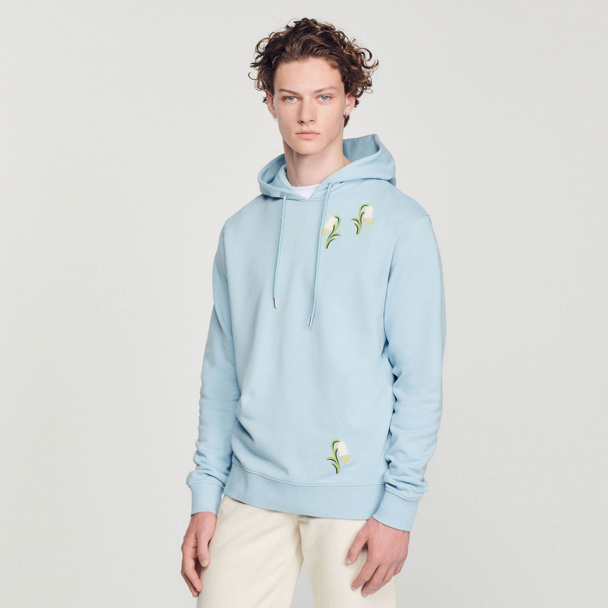 Embroidered lily of the valley hoodie - 5