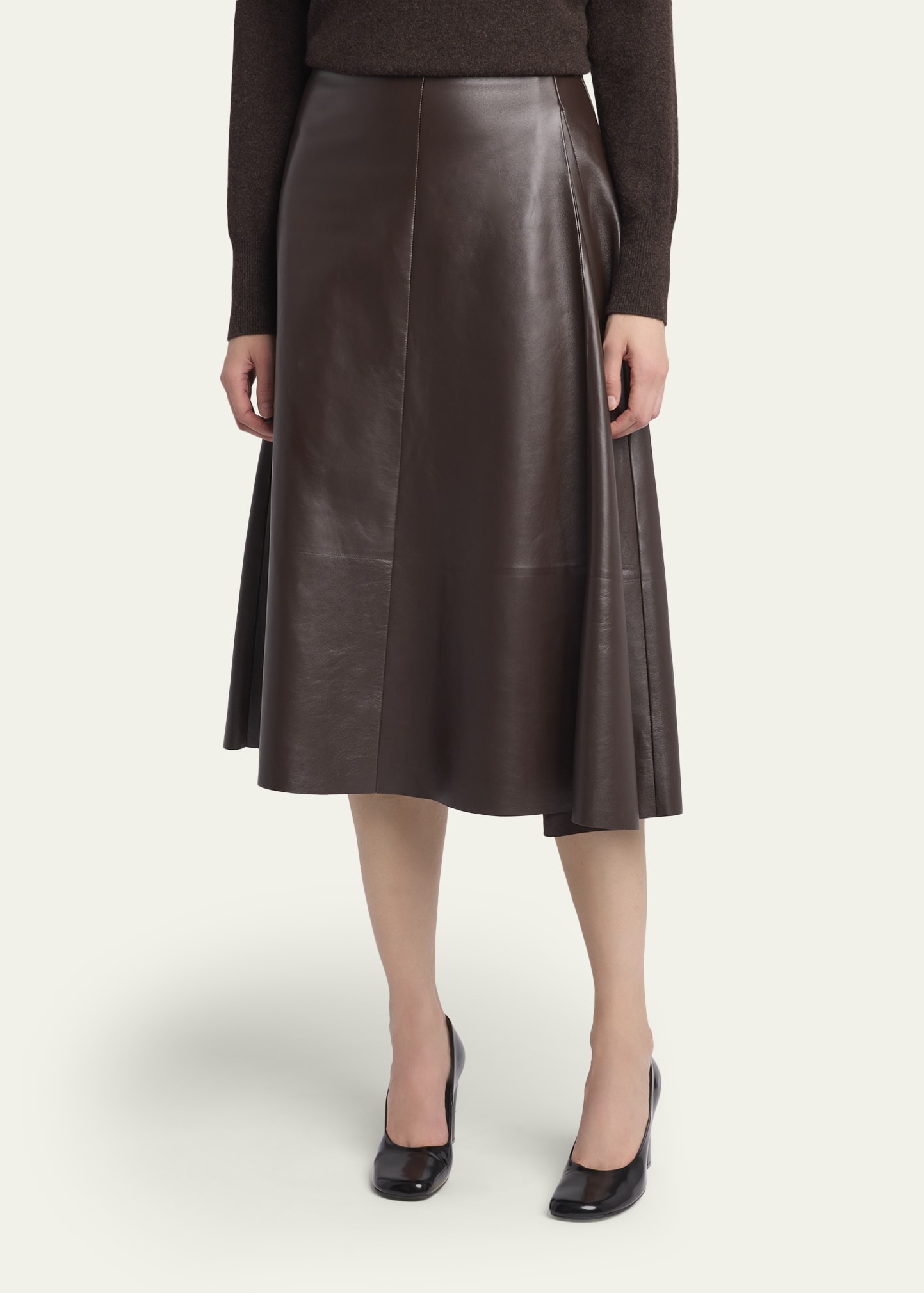 Hedora Leather Midi Skirt - 4