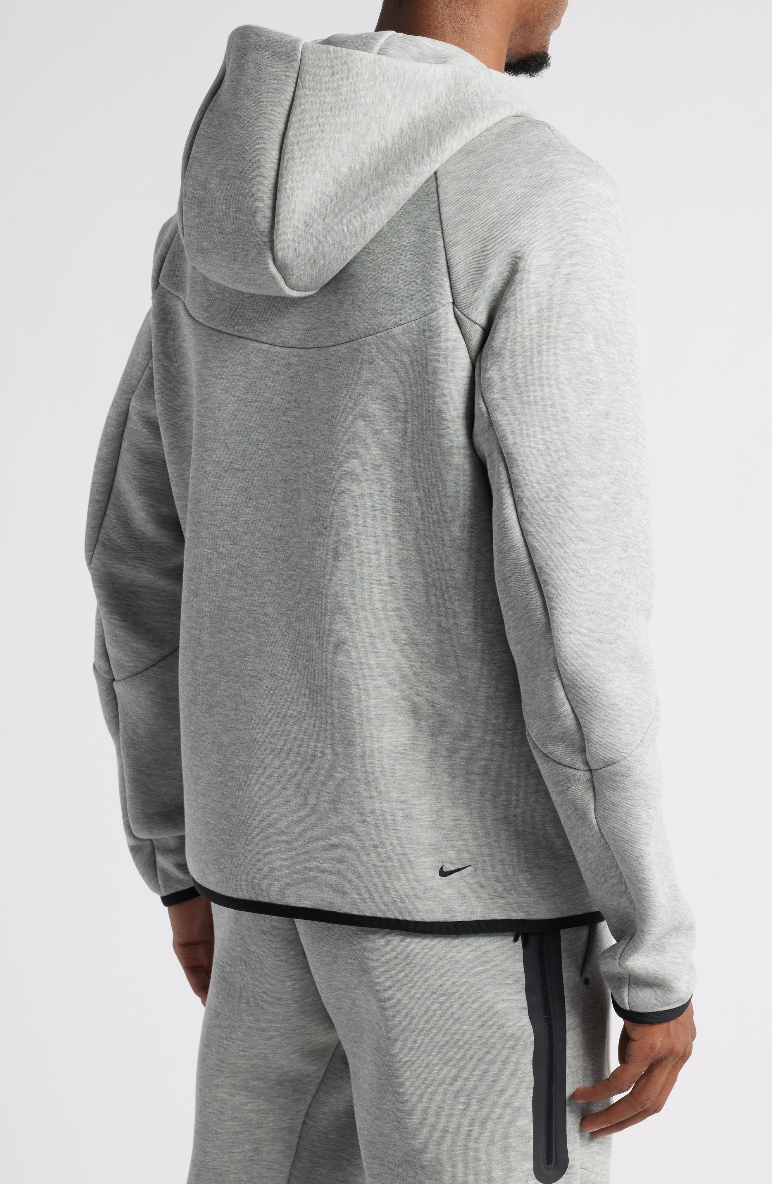 Nike Tech Windrunner Zip Hoodie in Dark Grey Heather/Black at Nordstrom - 2