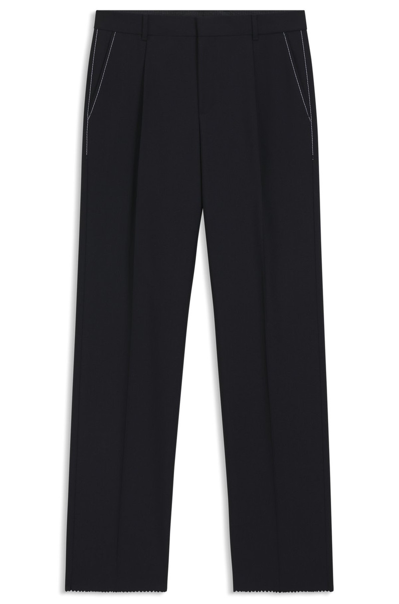 RELAXED-FIT TROUSERS IN MELANGE WOOL 1