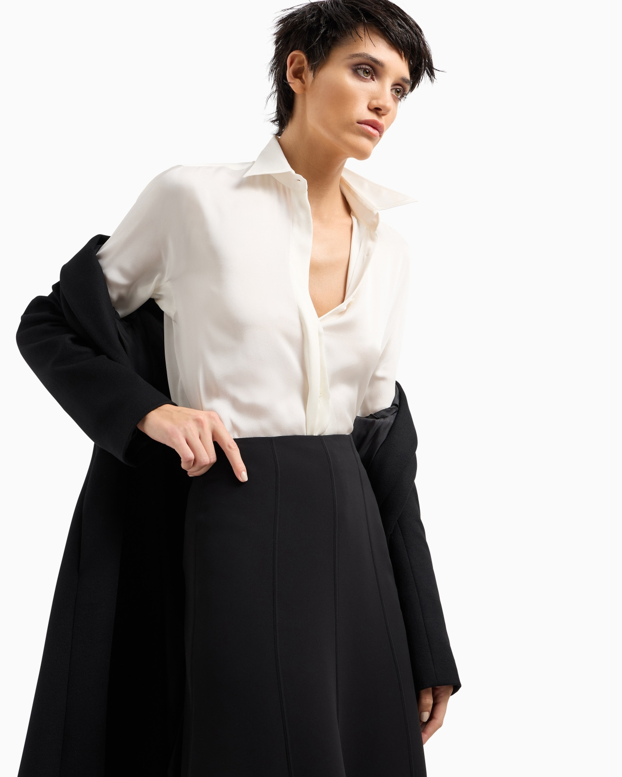 Pure silk charmeuse shirt - 6