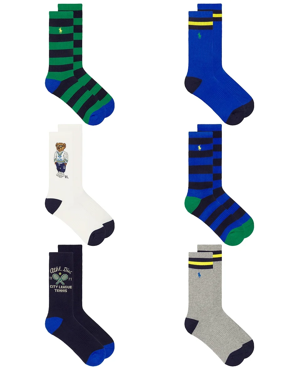 Polo Athletic Bear Socks 6-Pack - 1