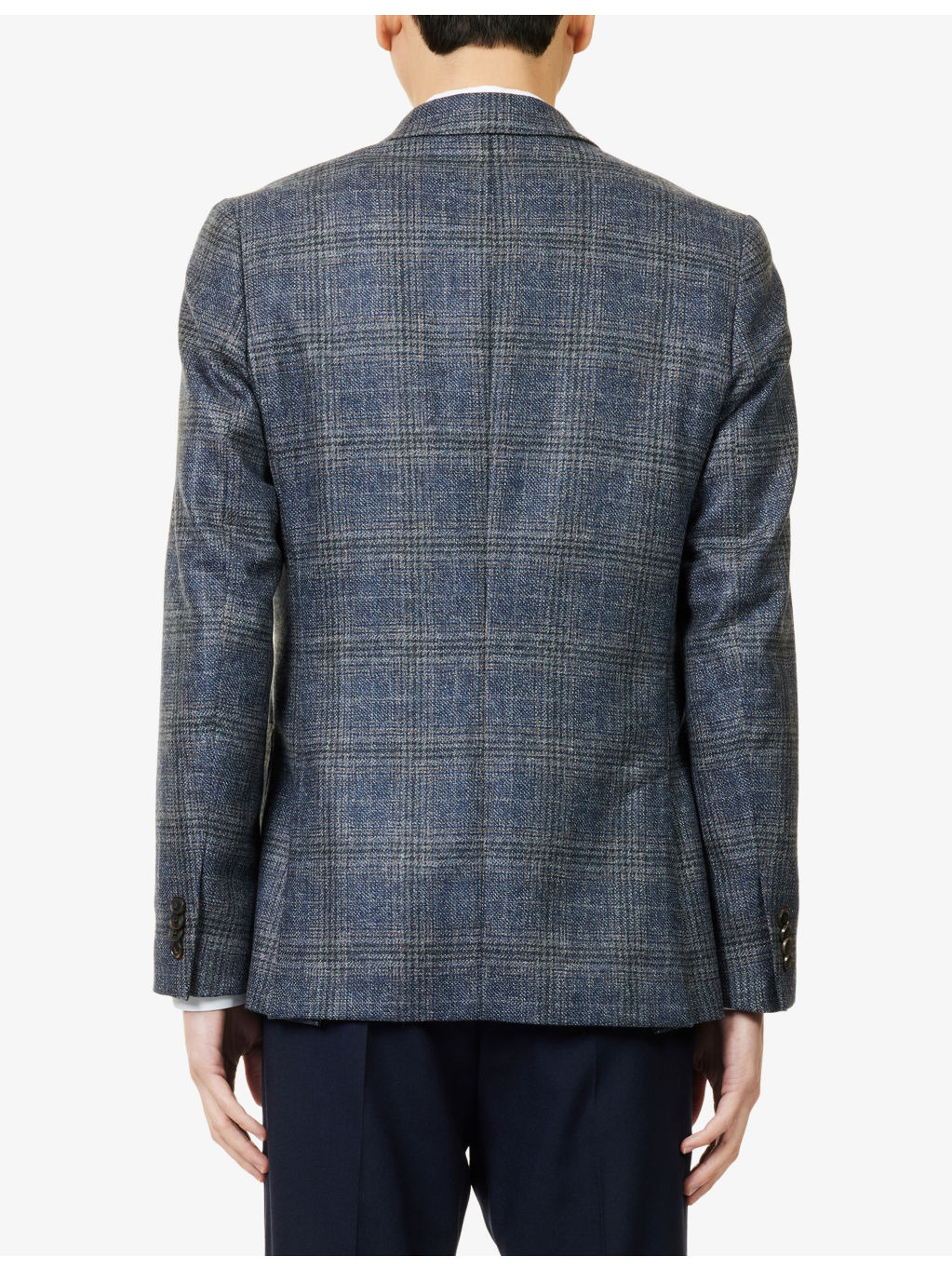 Prince Of Wales Check Long-Sleeve Wool Jacket - 4