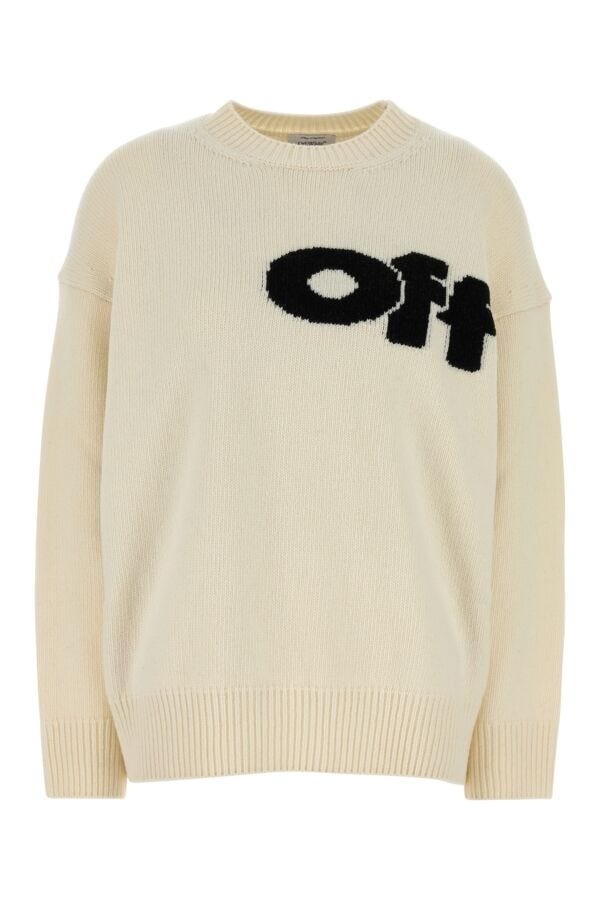 Ivory wool blend oversize sweater - 1