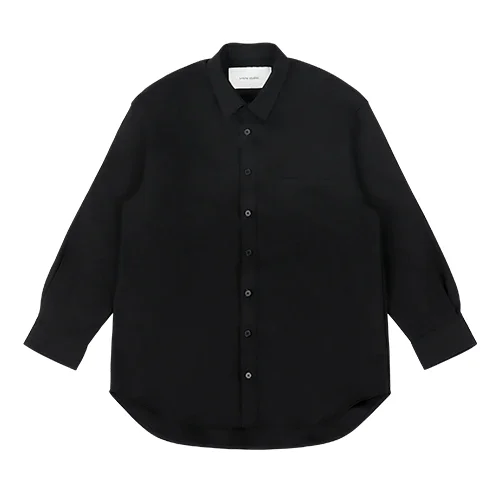GIANT WOOL SHIRT BLACK - 1