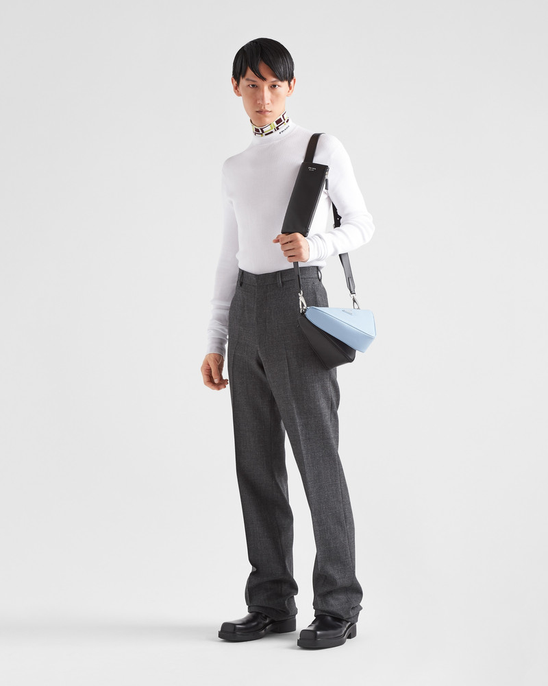 Prada Saffiano leather and leather shoulder bag outlook