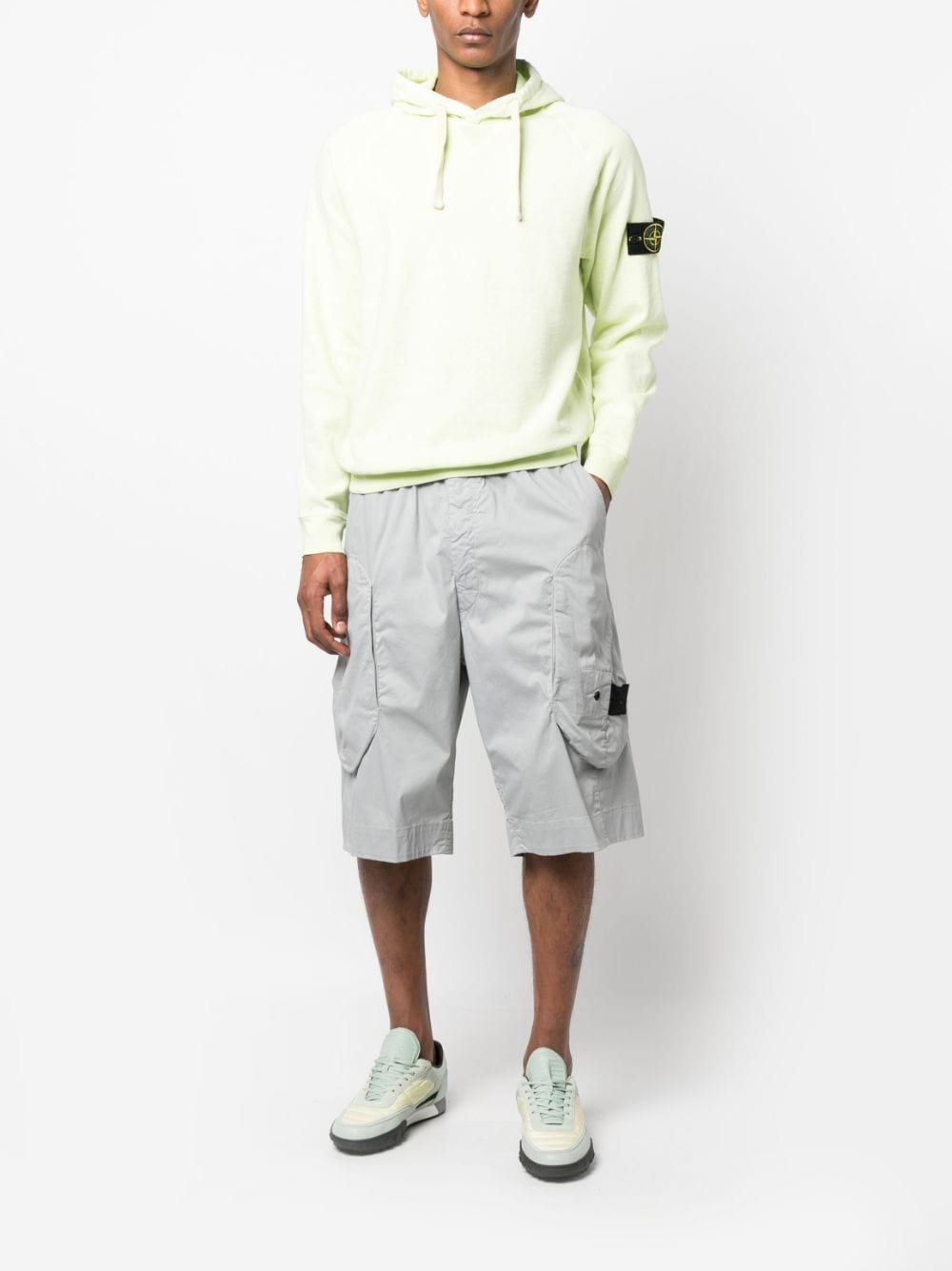 cotton-blend drop-crotch shorts - 2