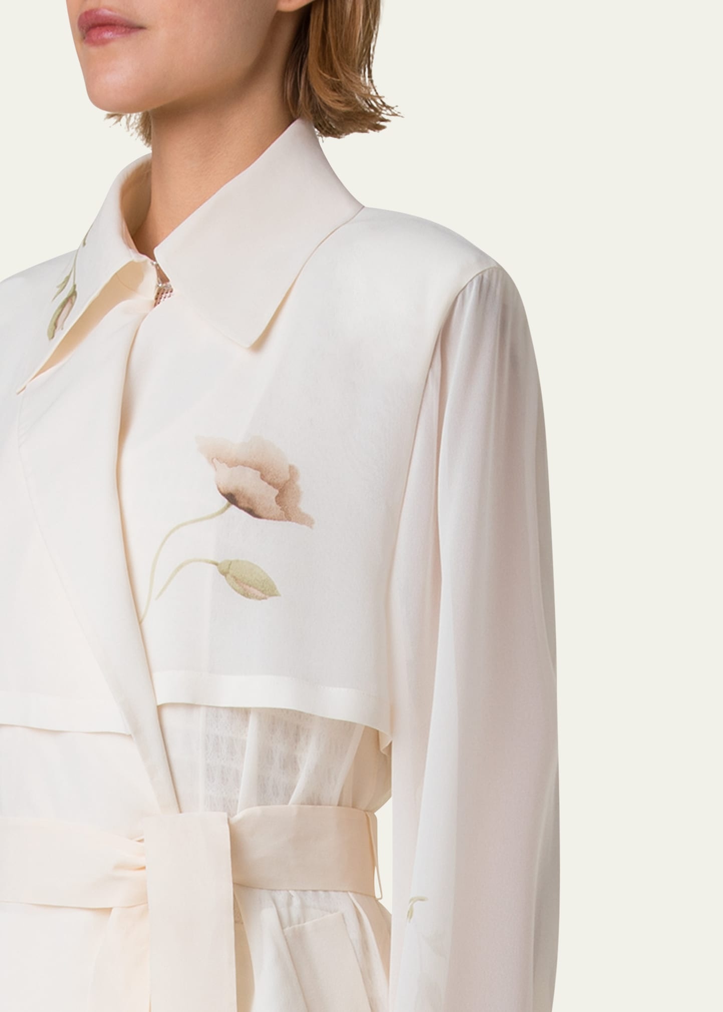 Haider Floral-Print Silk Crepe Trench Coat - 5