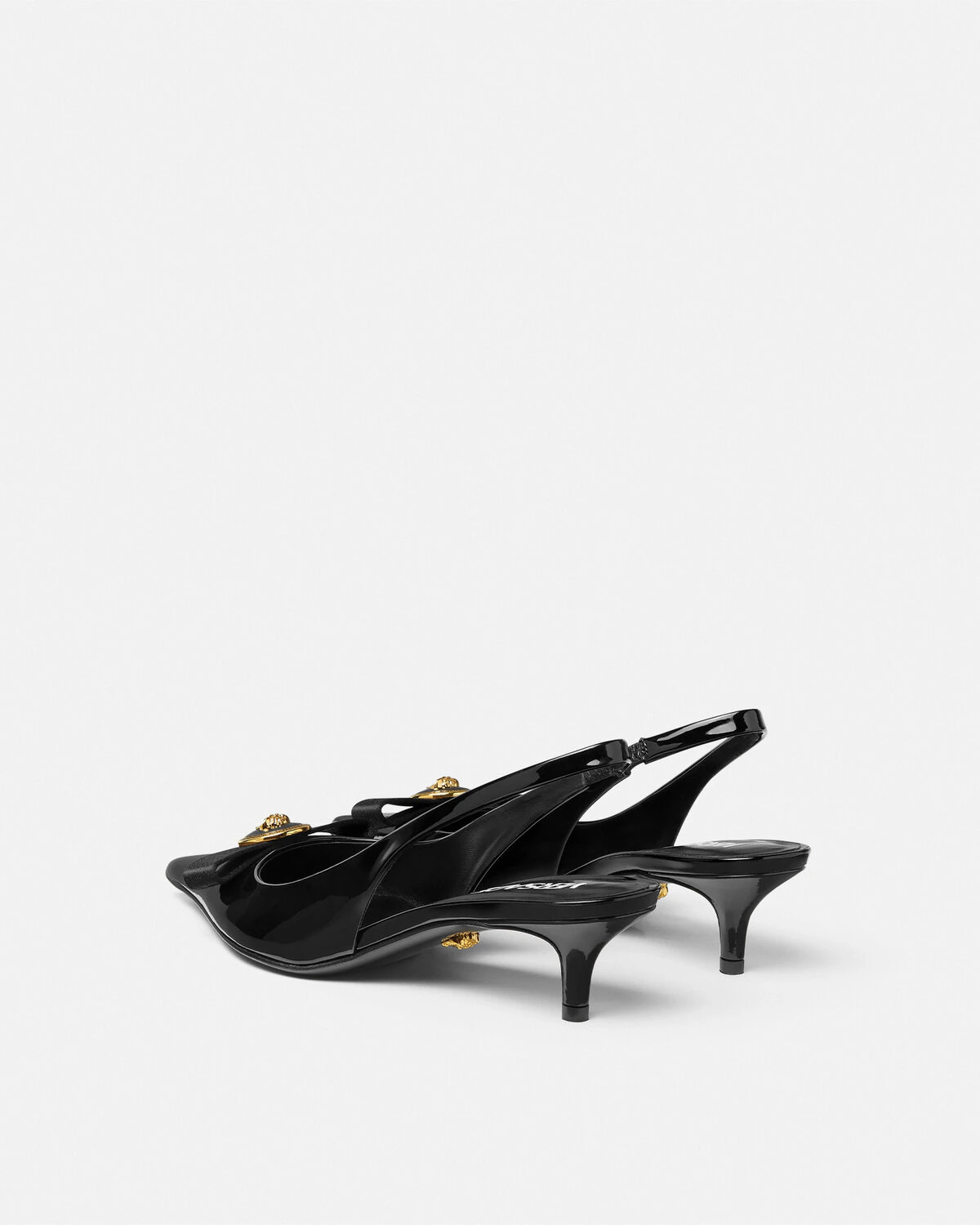 Gianni Ribbon Patent Slingback Pumps 45 mm - 3