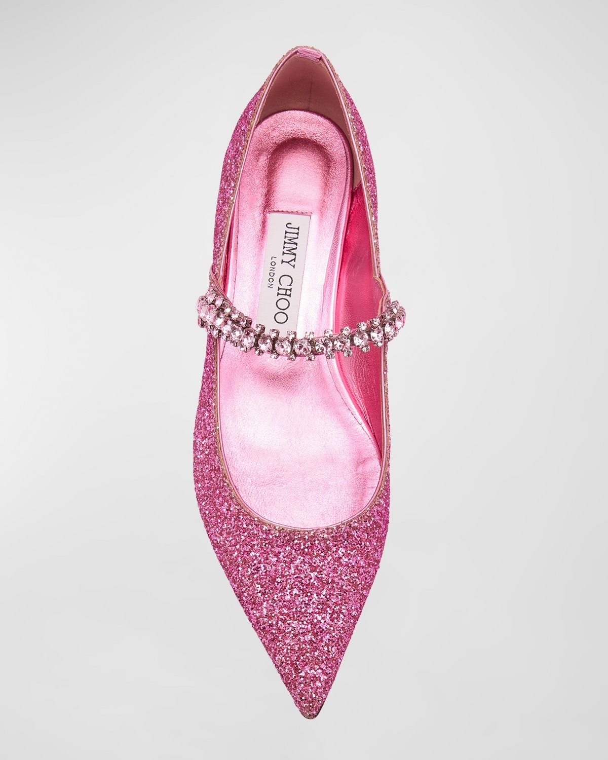 Bing Glitter Crystal-Strap Ballerina Pumps - 5