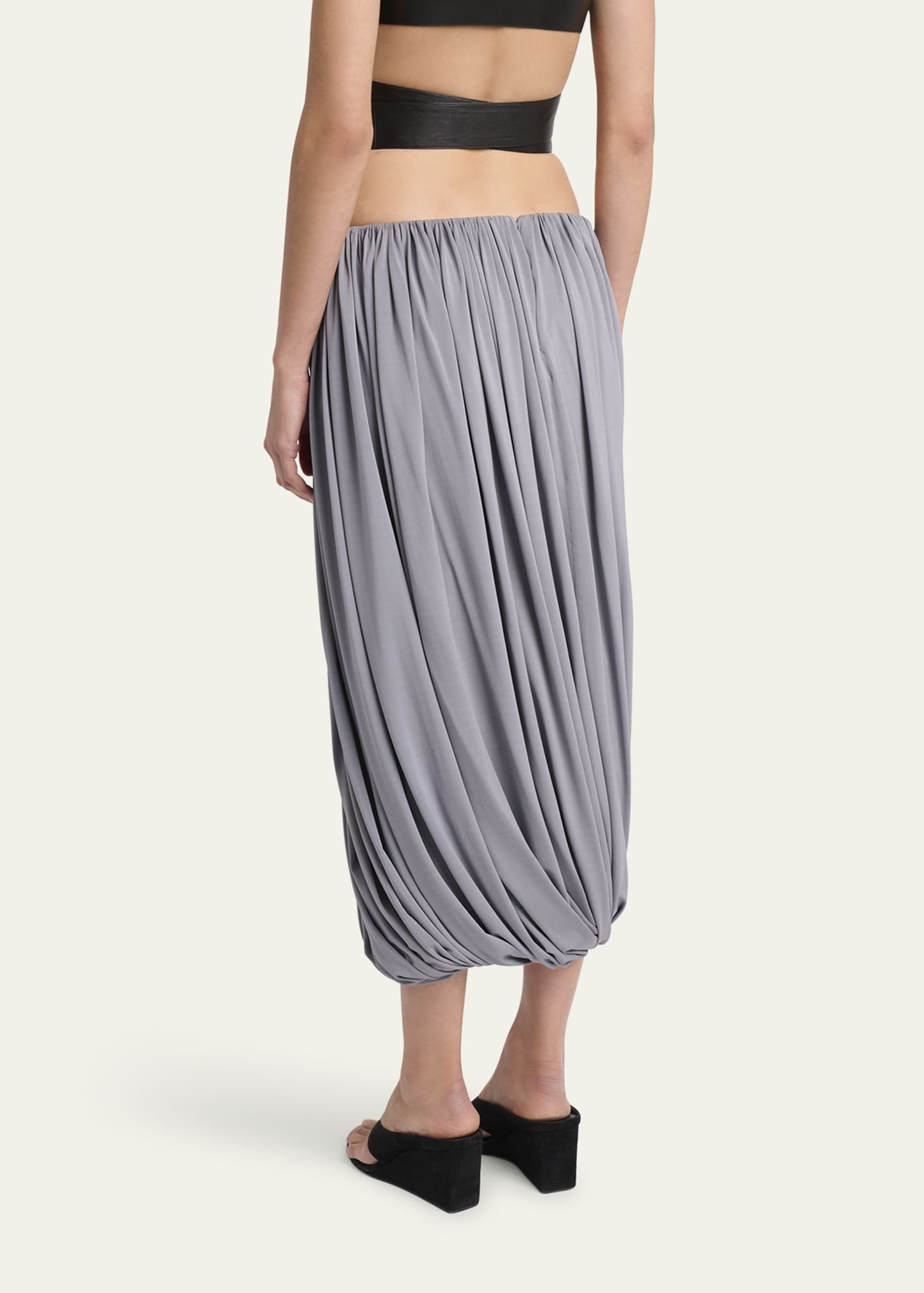 Soft Jersey Twisted Draped Skirt - 3