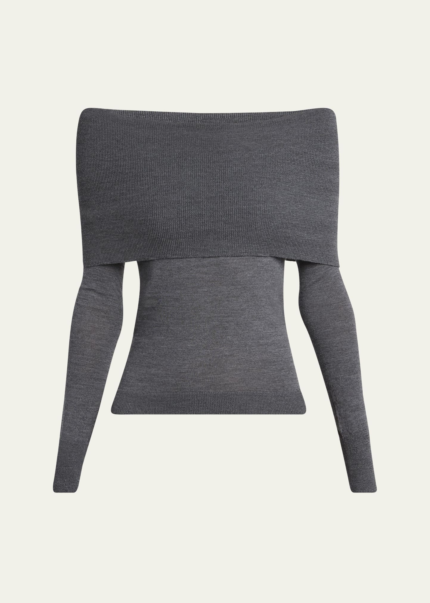 Off-the-Shoulder Wool Sweater - 1