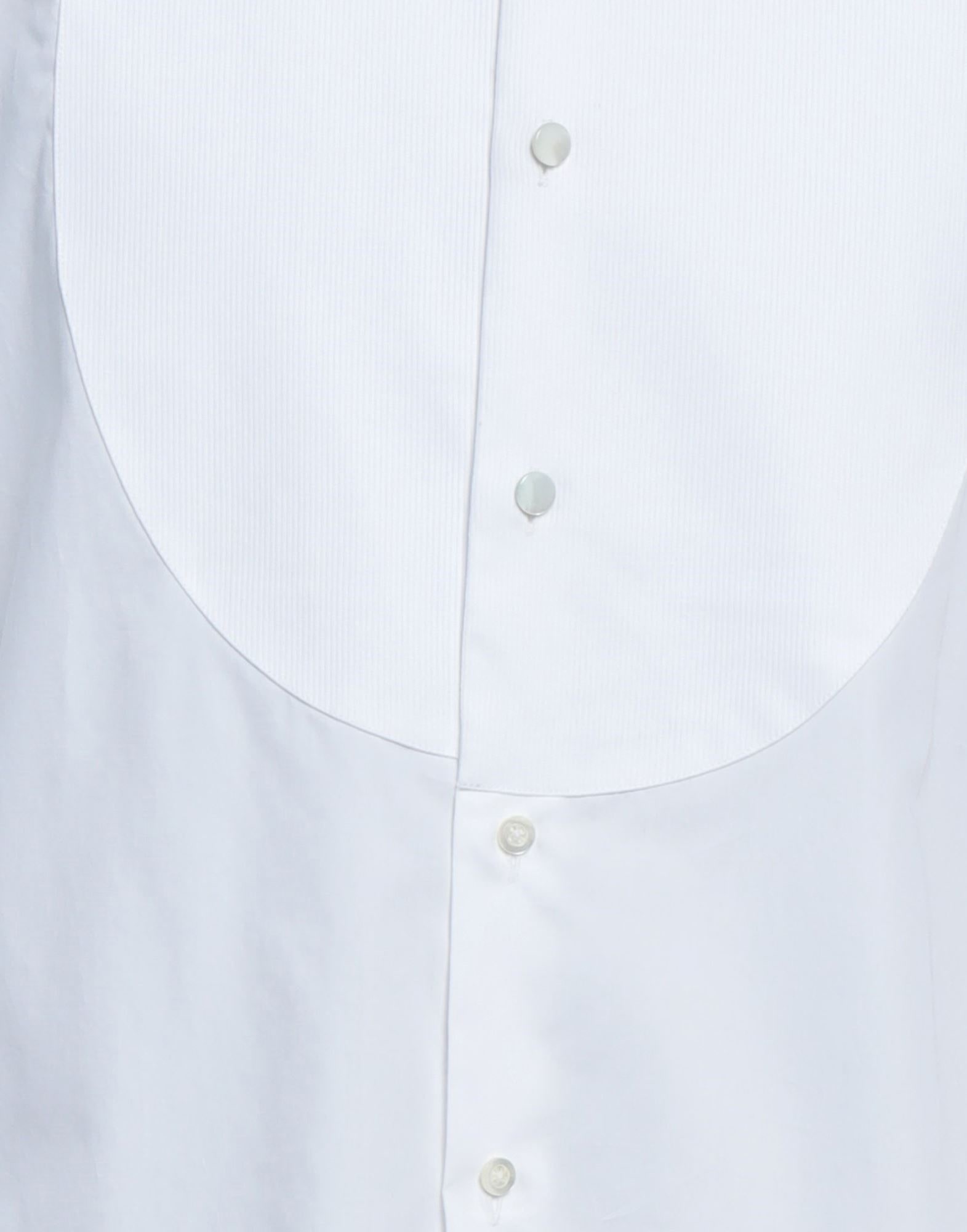 White Men's Solid Color Shirt - 4