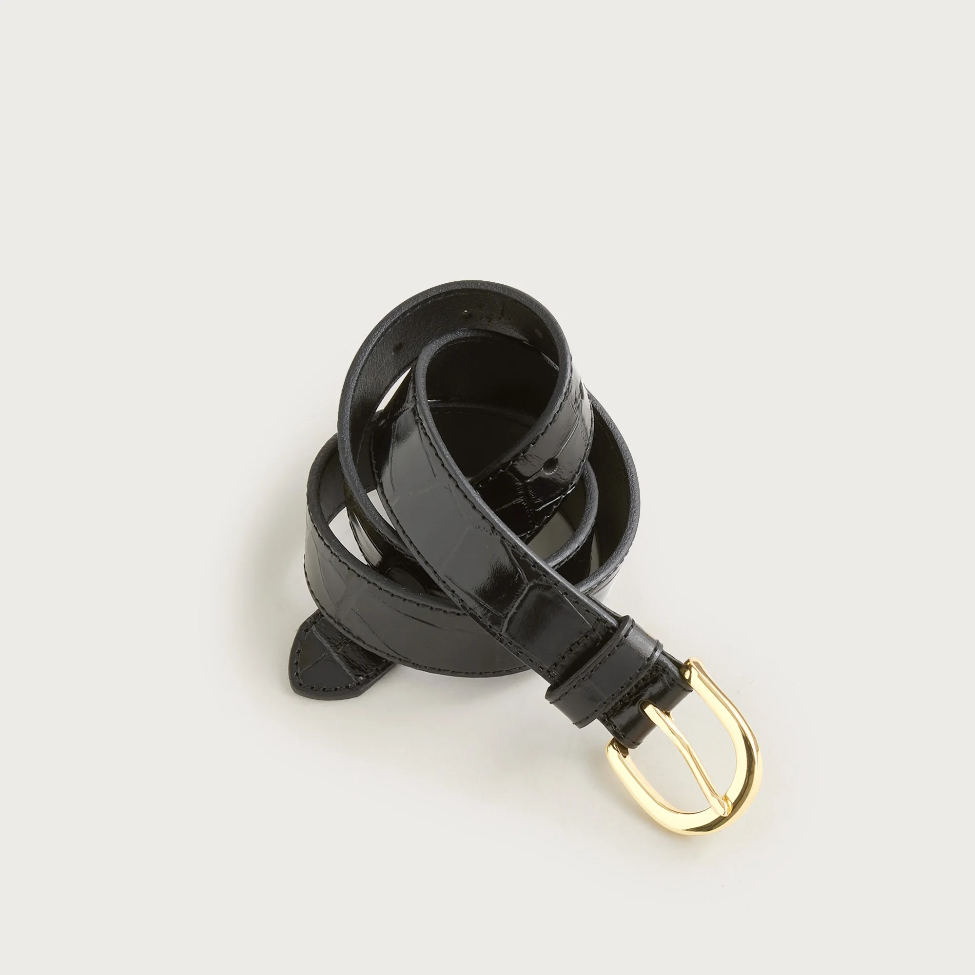 Classic belt in croc-embossed leather - 1