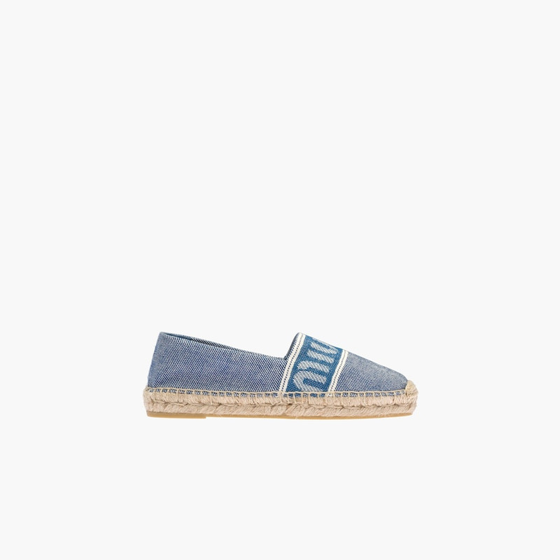 Miu Miu Jacquard denim espadrilles outlook