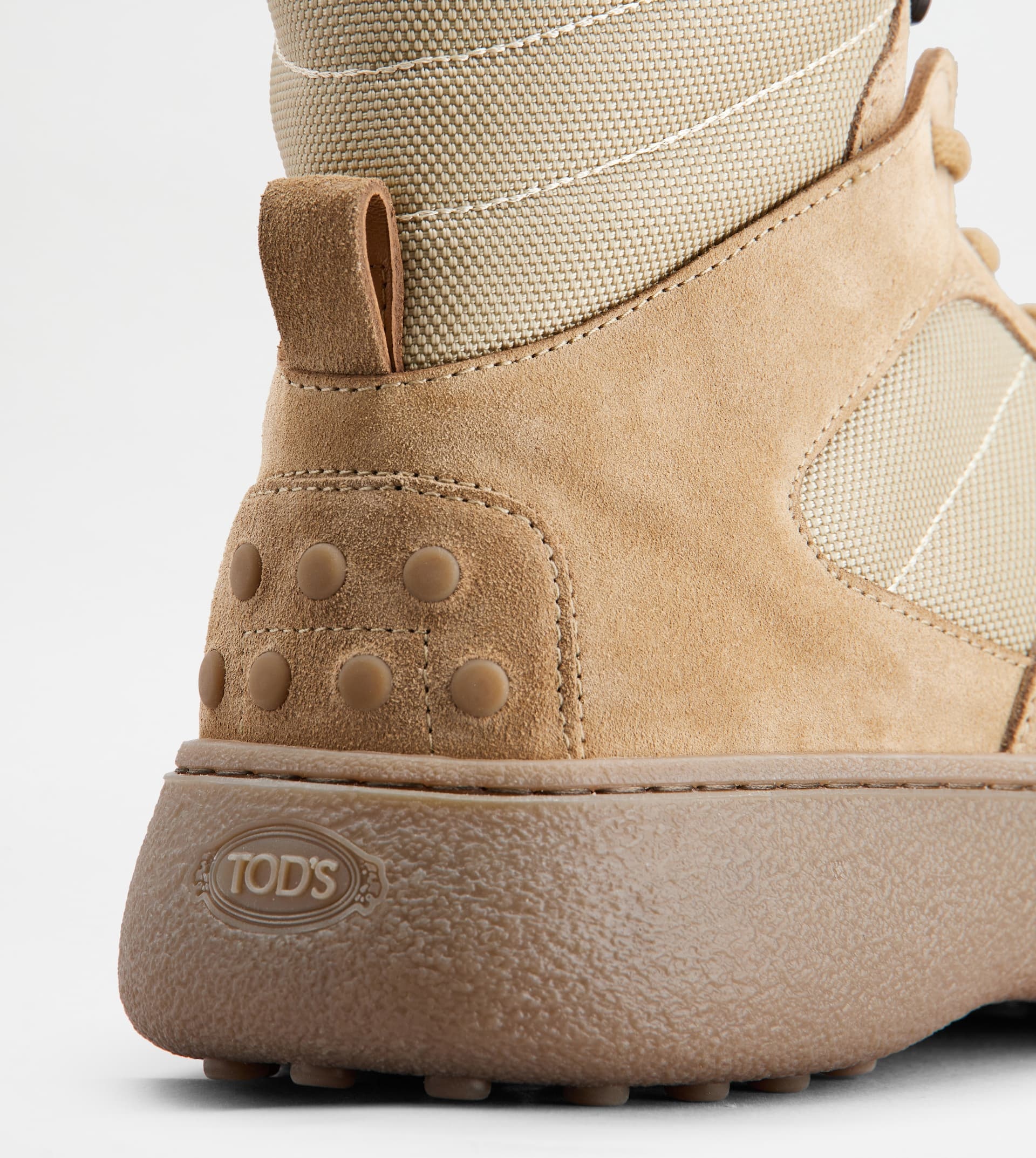 TOD'S W. G. LACE-UP ANKLE BOOTS IN SUEDE - BEIGE - 6