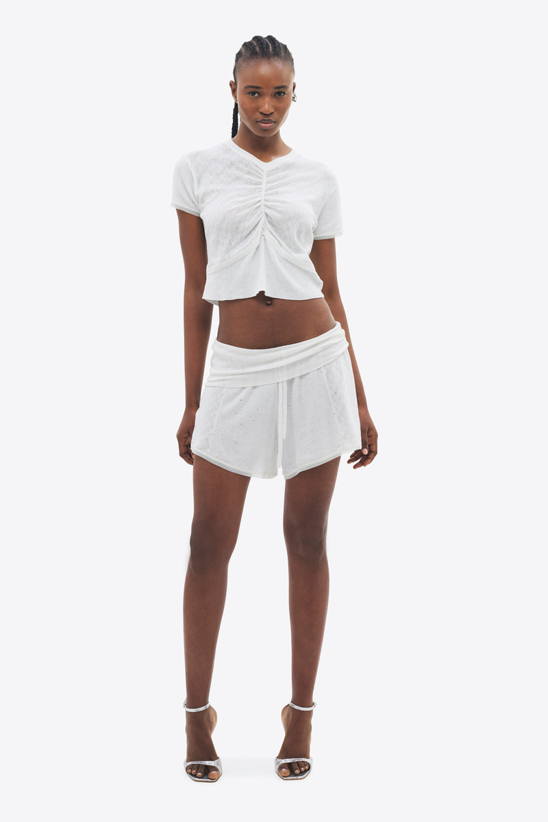 AREA GIRLY RIB KNIT SHORT SLEEVE TOP outlook