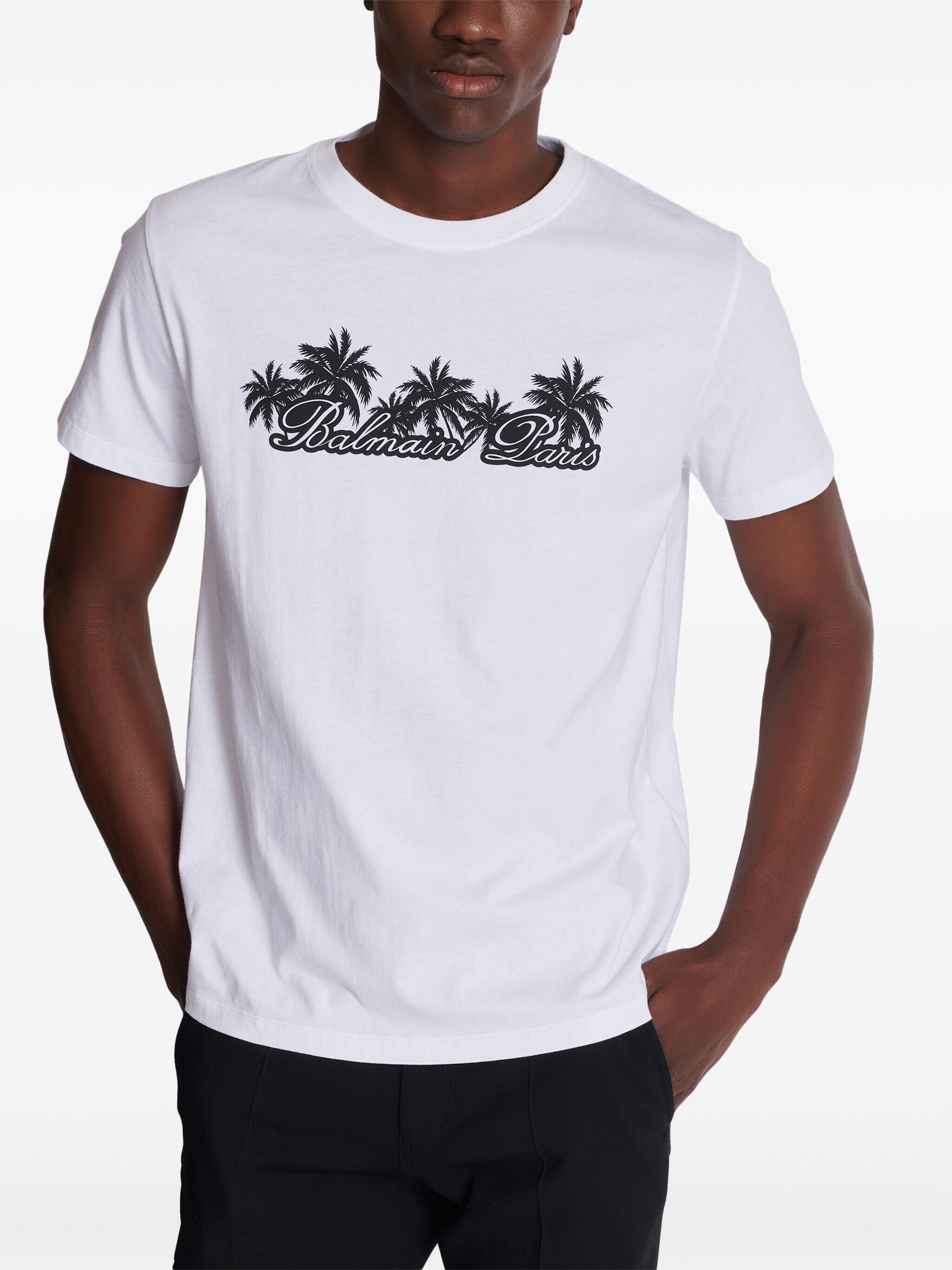 Palm-print cotton T-shirt - 6