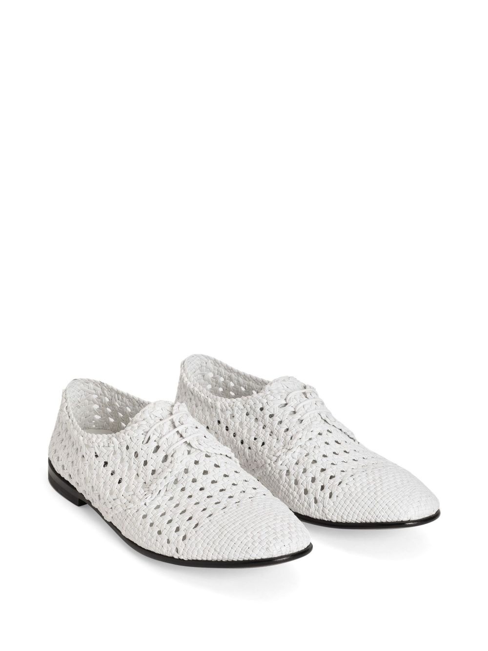 woven raffia Derby shoes - 2