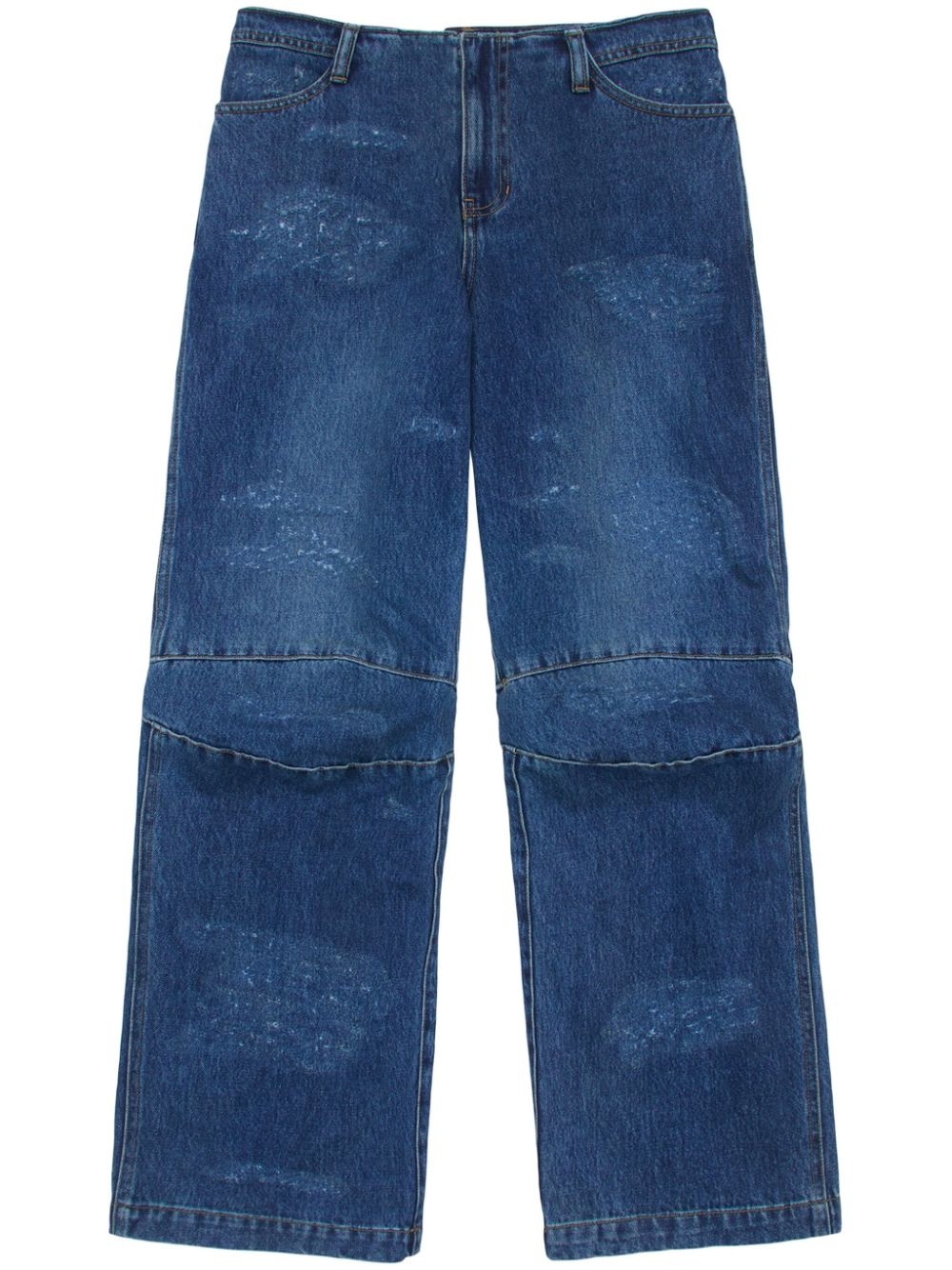 distressed wide-leg jeans - 1