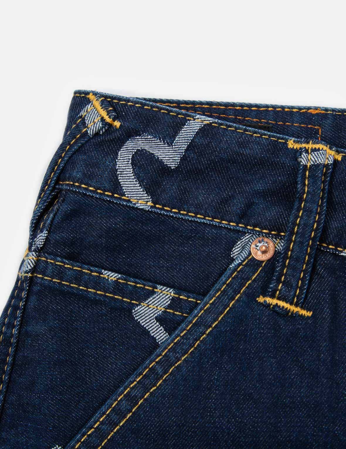 ALLOVER SEAGULL JACQUARD DENIM SHORTS - 7