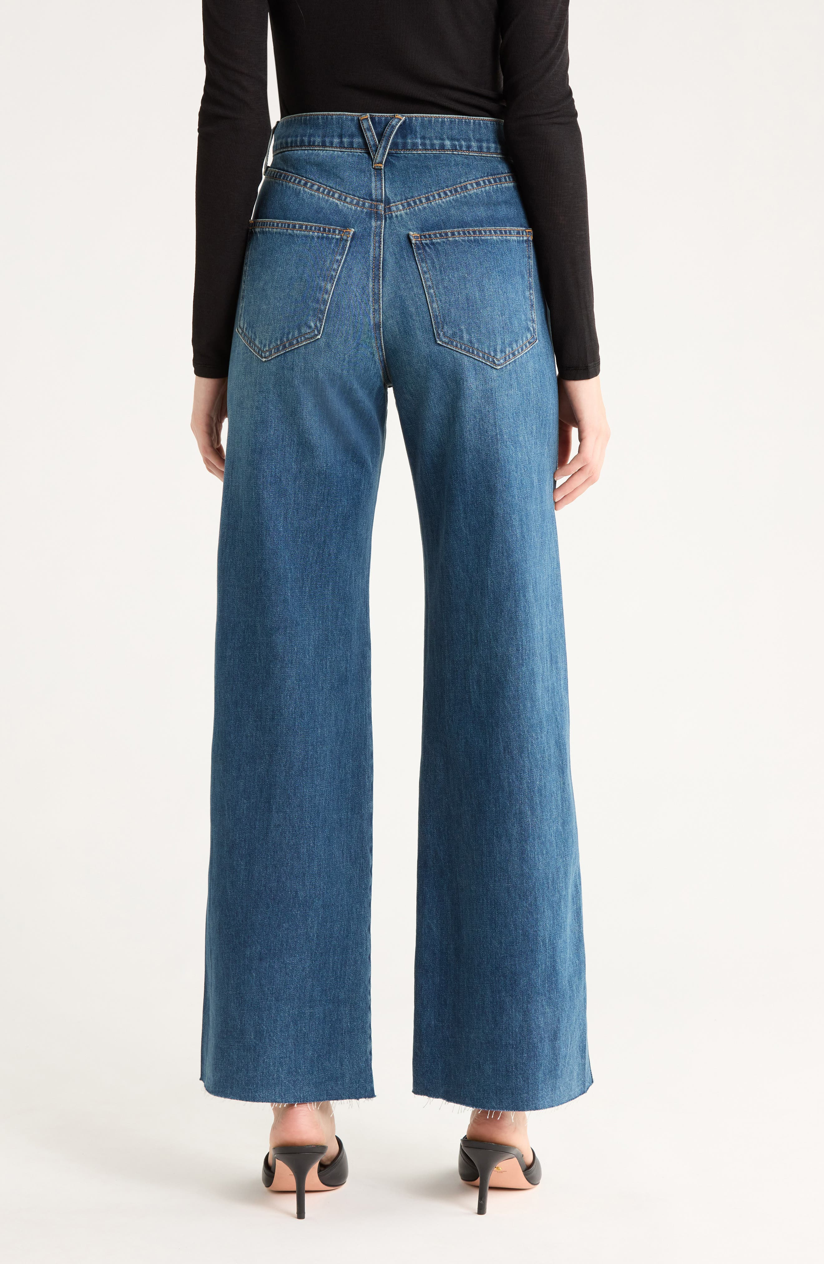Veronica Beard Taylor Raw Hem High Waist Wide Leg Jeans in Rebel Moon at Nordstrom - 2