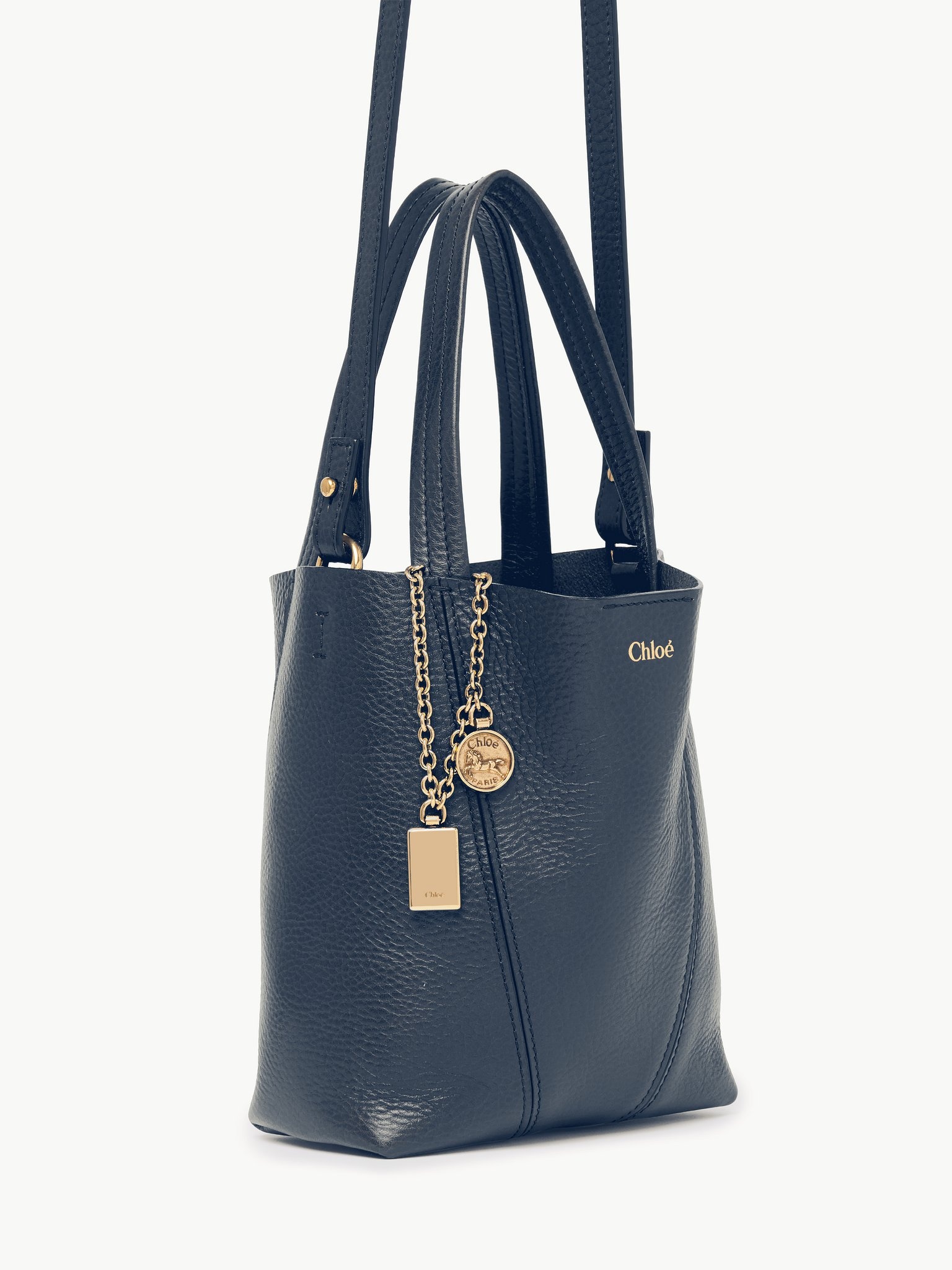 SMALL CHLOÉ SPIN TOTE BAG IN GRAINED LEATHER - 4