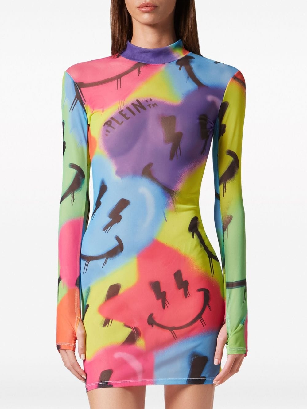 LS Smile logo-print minidress - 3