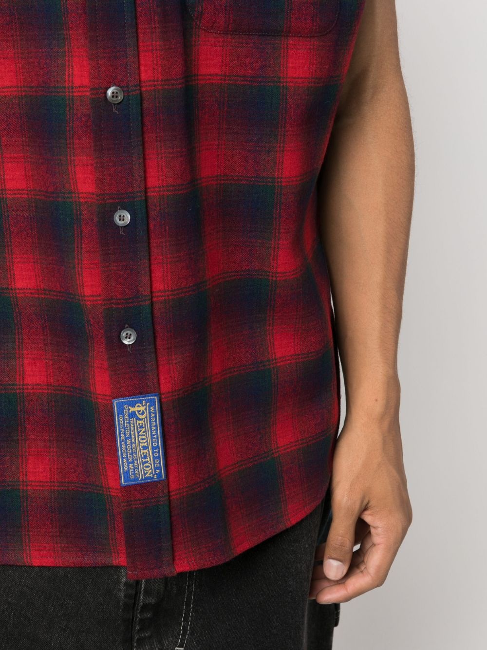 Pendleton plaid check-print sleeveless shirt - 5