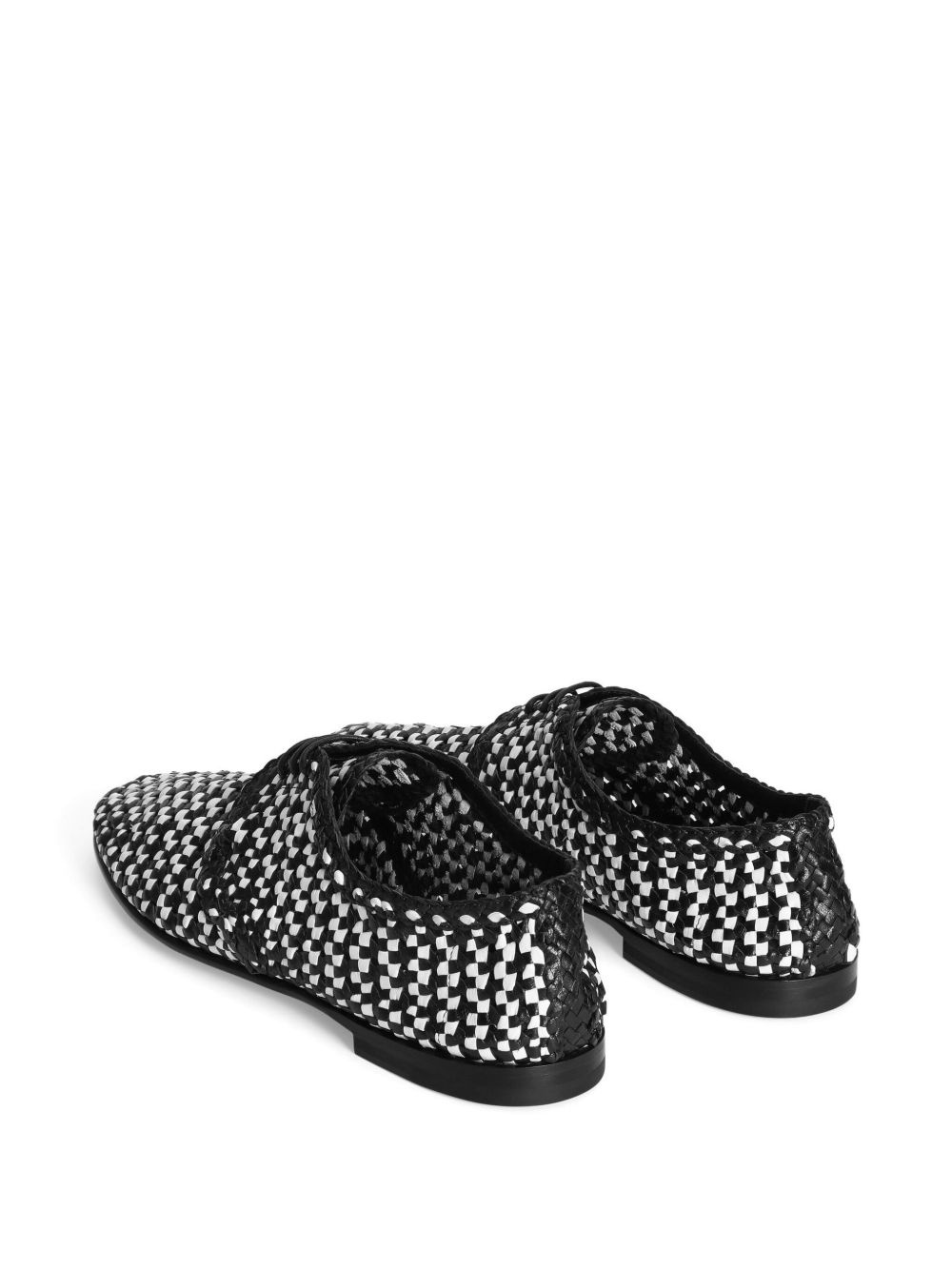 woven raffia Derby shoes - 3