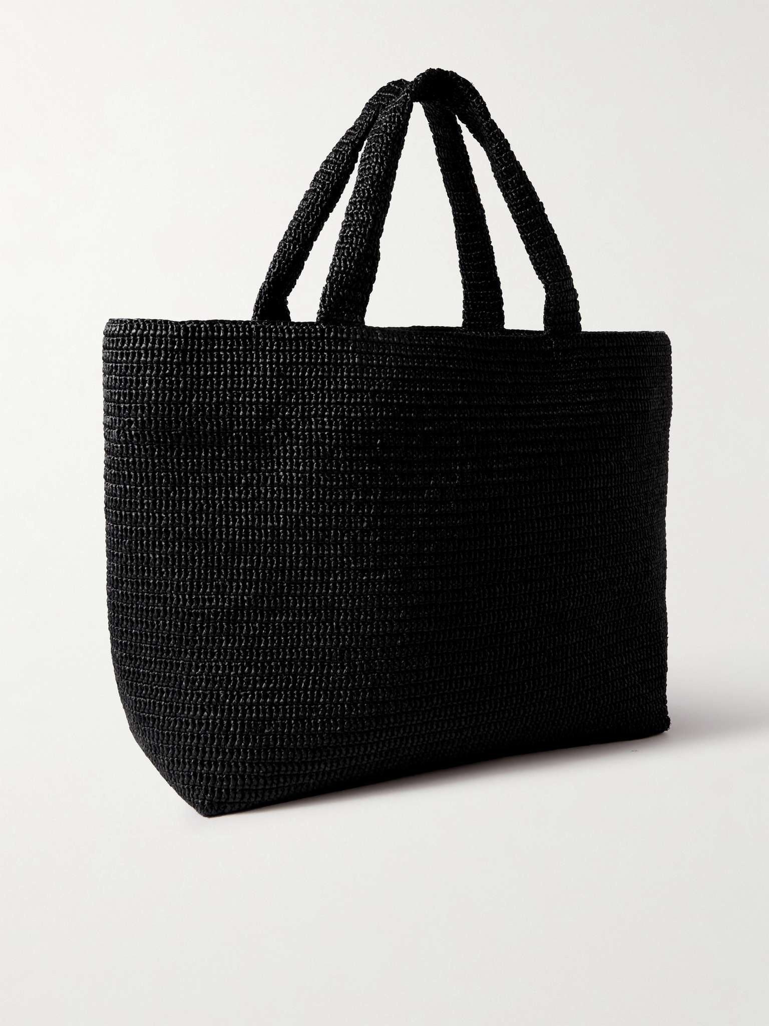 Logo-Embroidered Raffia Tote - 4