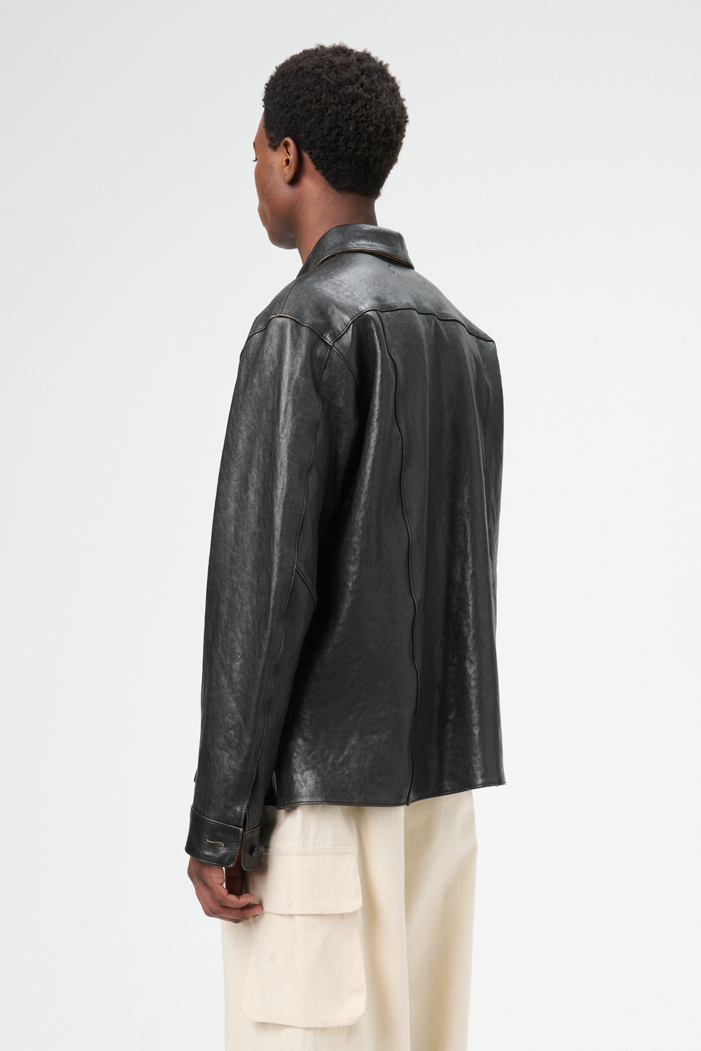 Welding Shirt Worn Brown Lambskin - 5