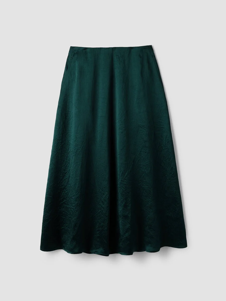 Textured Satin Half-Circle Skirt - 1