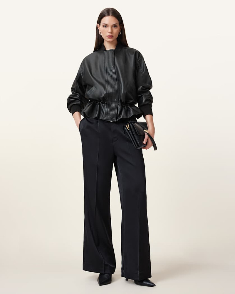 ALLSAINTS SOFI DRAWSTRING LEATHER BOMBER JACKET outlook