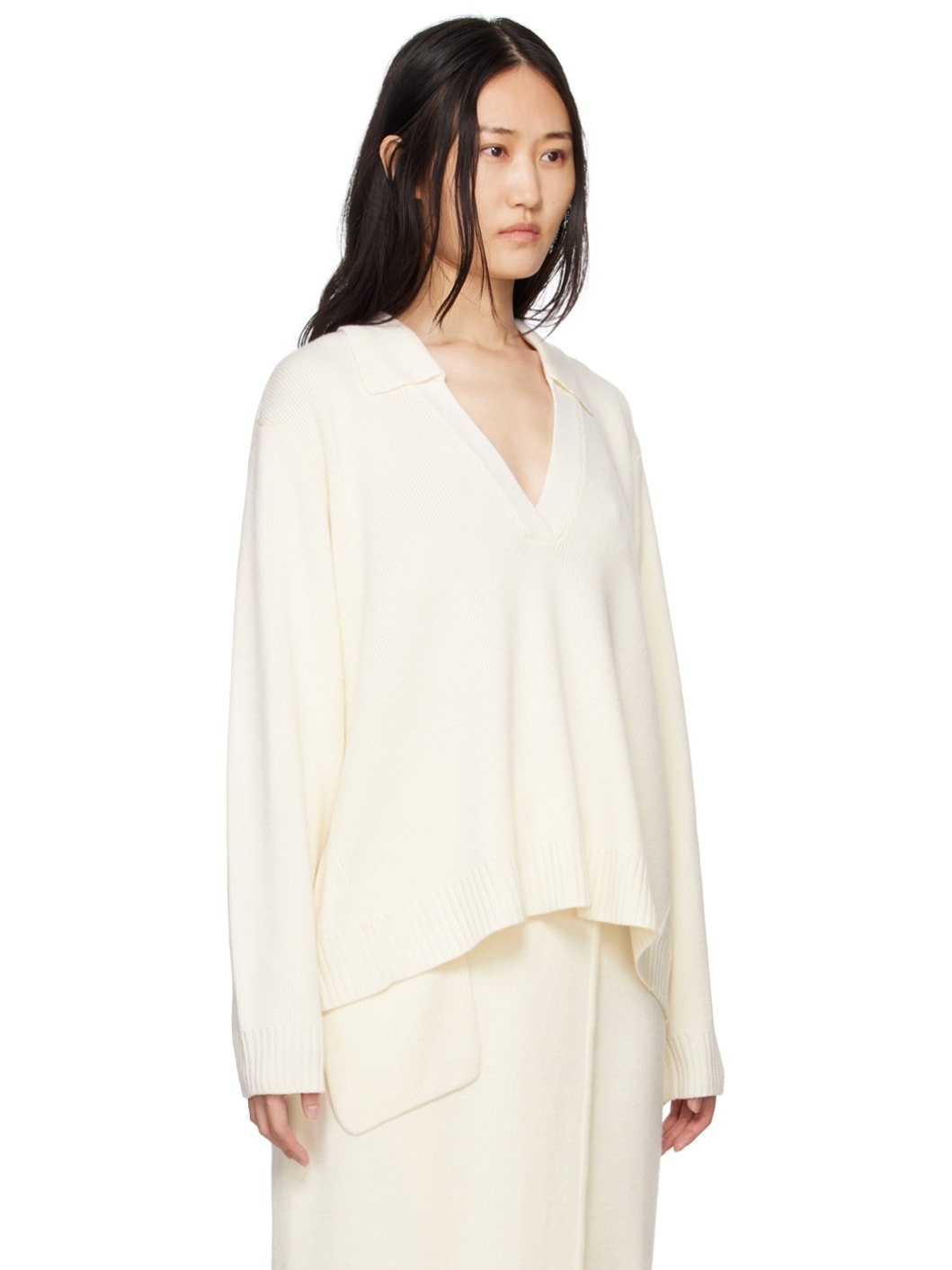 Off-White Spread Collar Polo - 2