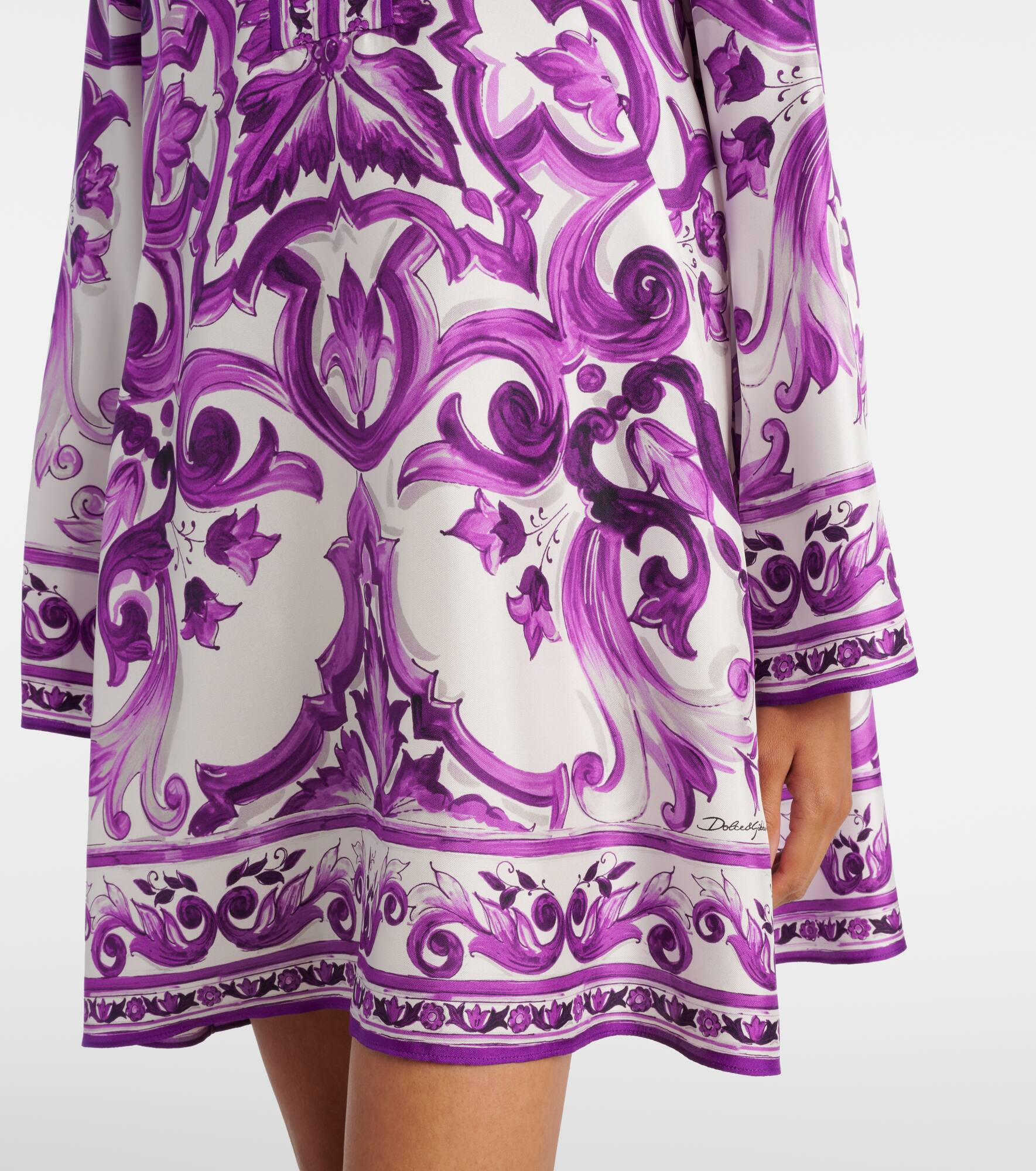 Majolica silk twill minidress - 5