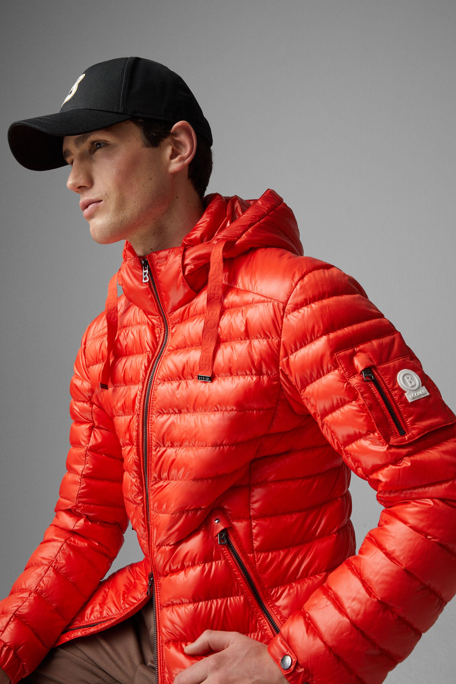 Loke lightweight down jacket in Coral - 5