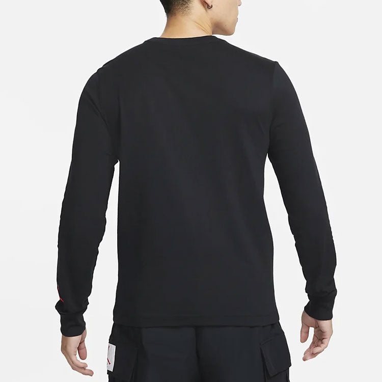 Air Jordan Brand Holiday Casual Sports Round Neck Alphabet Printing Long Sleeves Black DC9794-010 - 5
