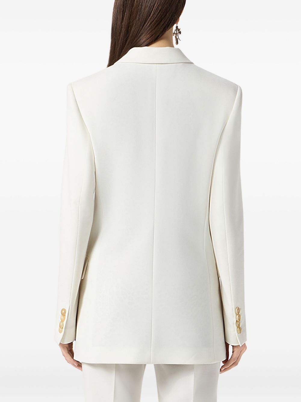 logo-embroidered blazer - 5