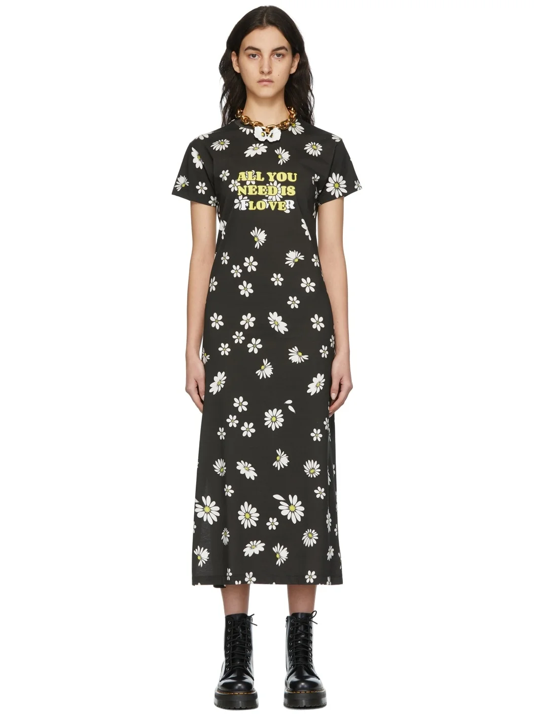 SSENSE Exclusive Black Capsule Daisy Print Dress - 1