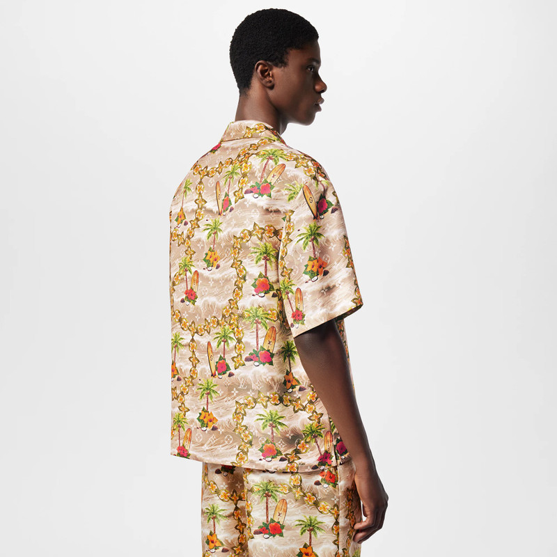 Monogram Short-Sleeved Silk Shirt 5