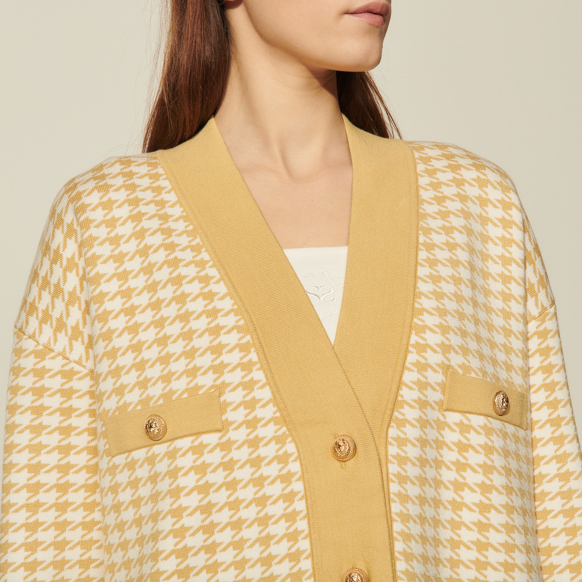 Long houndstooth coatigan - 4