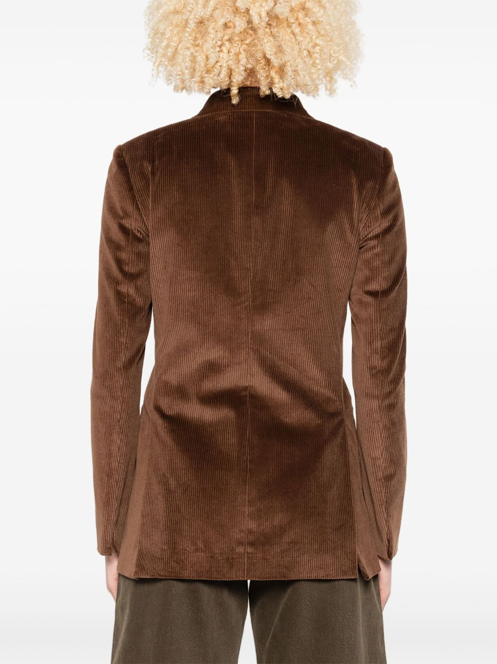 double-breasted corduroy blazer - 4